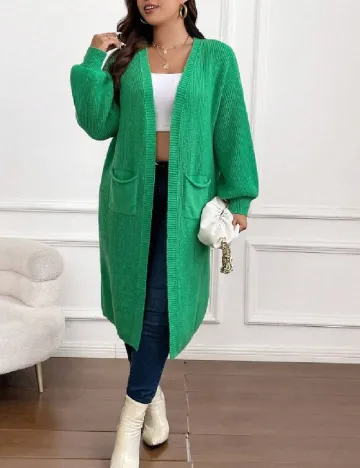 Cardigan SHEIN CURVE, verde Verde