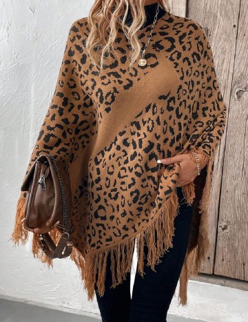 Poncho SHEIN, animal print