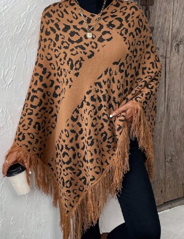 Poncho SHEIN, animal print