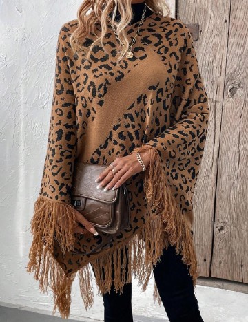 Poncho SHEIN, animal print