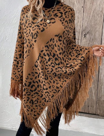 Poncho SHEIN, animal print