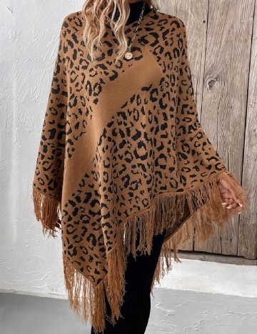 Poncho SHEIN, animal print