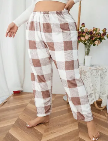 Pantaloni de pijama SHEIN CURVE, maro Maro