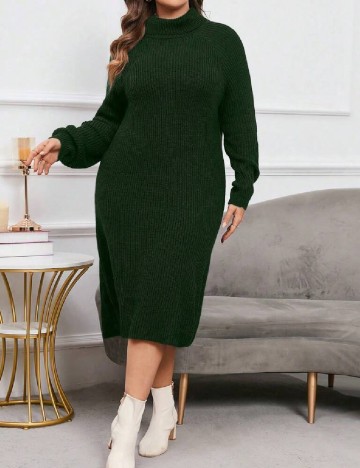 Rochie medie SHEIN CURVE, verde