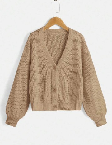 Cardigan Shein Kids, maro deschis