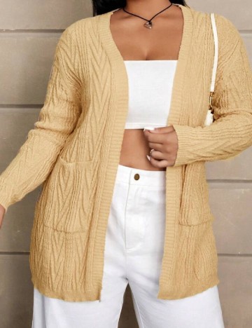 Cardigan SHEIN CURVE, maro