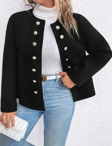 Blazer SHEIN CURVE, negru Negru