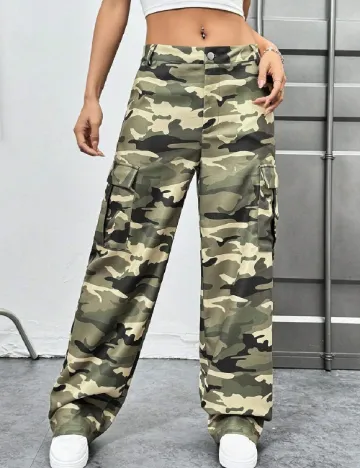 Pantaloni SHEIN, army Verde