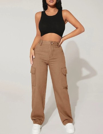 Pantaloni SHEIN, maro