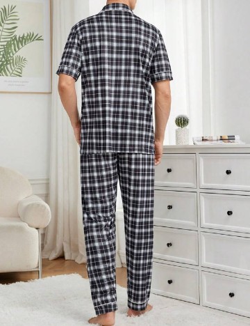 Pijama SHEIN, alb/negru