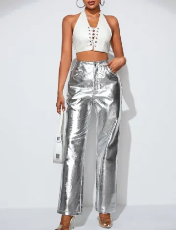 Pantaloni SHEIN, argintiu Gri