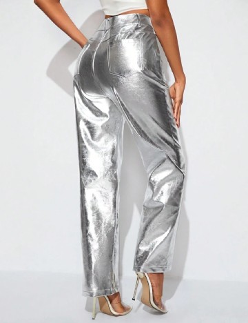 Pantaloni SHEIN, argintiu