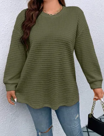 Bluza SHEIN CURVE, verde Verde