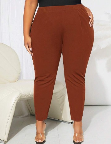 Pantaloni SHEIN CURVE, caramiziu