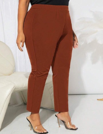 Pantaloni SHEIN CURVE, caramiziu