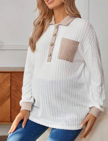 Bluza SHEIN Maternity, alb