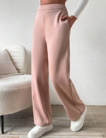 Pantaloni SHEIN, roz pudra