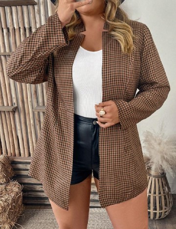 Blazer SHEIN CURVE, maro