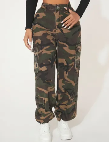 Pantaloni SHEIN, army Verde