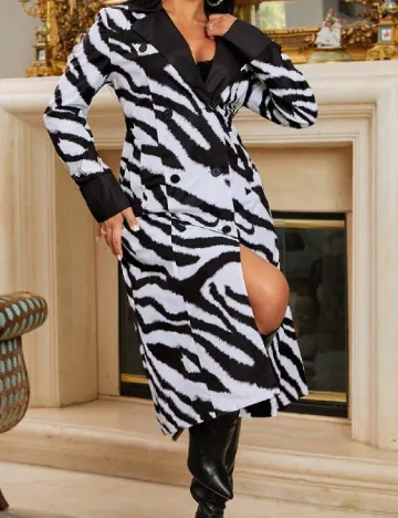 Trench SHEIN, animal print Animal print