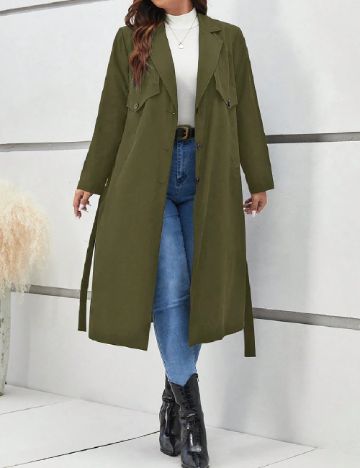 Trench SHEIN CURVE, verde