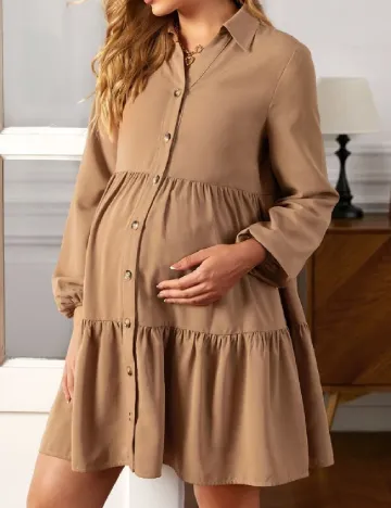 Rochie scurta SHEIN Maternity, maro Maro