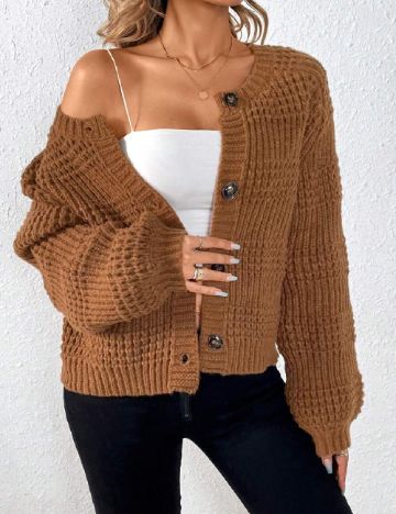 Cardigan SHEIN, maro