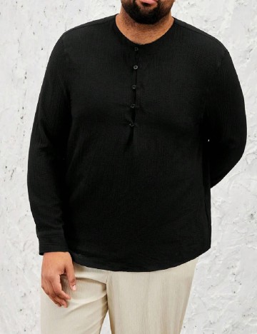 Bluza SHEIN Plus Size Men, negru