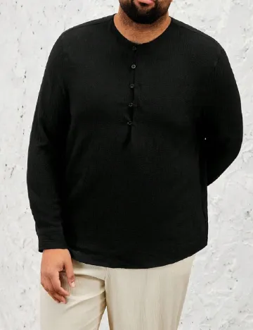 Bluza SHEIN Plus Size Men, negru Negru