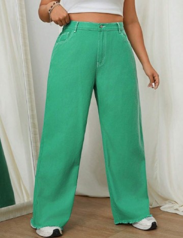 Blugi SHEIN CURVE, verde