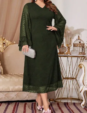 Rochie lunga SHEIN CURVE, kaki Verde