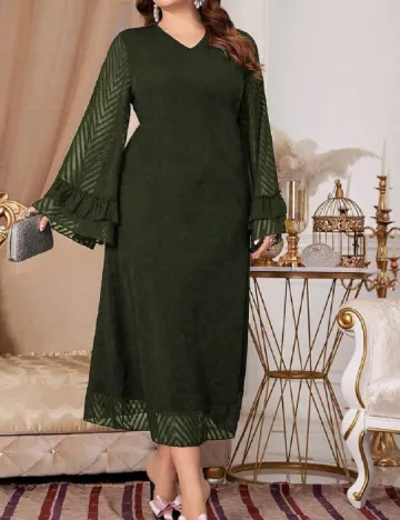 Rochie lunga SHEIN CURVE, kaki Verde