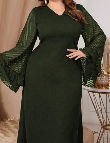 Rochie lunga SHEIN CURVE, kaki Verde