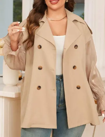 Trench SHEIN CURVE, crem Crem