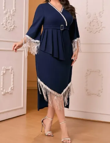 Rochie medie SHEIN CURVE, bleumarin Albastru