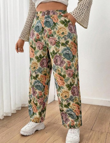 Pantaloni SHEIN CURVE, floral print