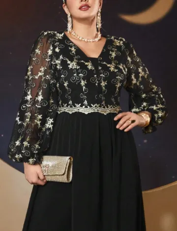 Rochie lunga SHEIN CURVE, negru Negru