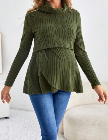 Bluza SHEIN Maternity, verde