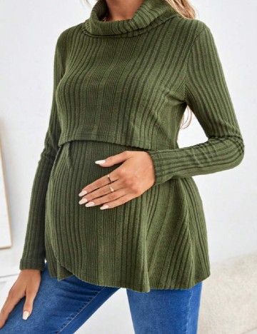 Bluza SHEIN Maternity, verde