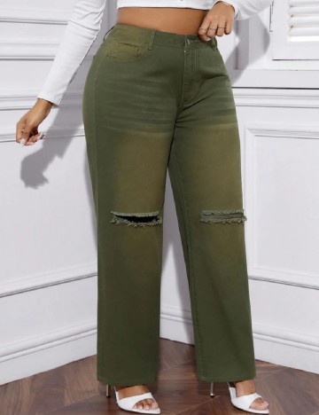 Blugi SHEIN CURVE, verde