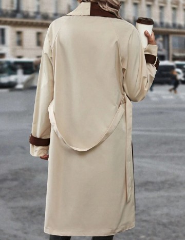 Trench SHEIN, maro/ crem