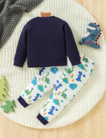 Pijama Shein Kids, bleumarin Albastru