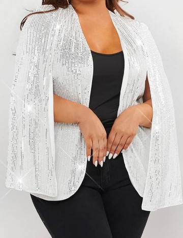 Poncho SHEIN CURVE, alb