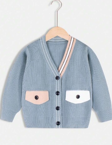 Cardigan Shein Kids, albastru