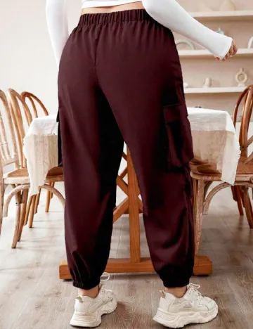 Pantaloni SHEIN CURVE, visiniu Rosu