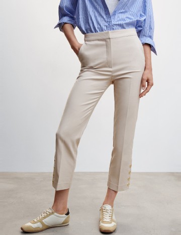 Pantaloni Mango, crem