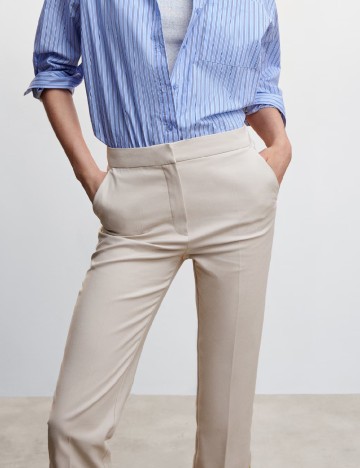 Pantaloni Mango, crem