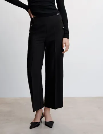 Pantaloni Mango, negru Negru