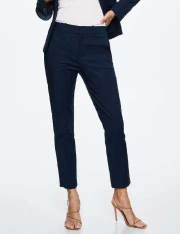 Pantaloni Mango, bleumarin Albastru