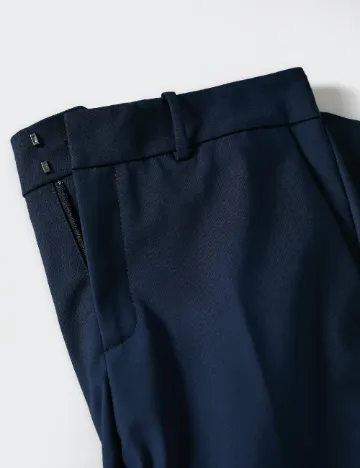 Pantaloni Mango, bleumarin Albastru